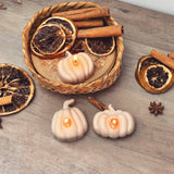 Beige Autumn Pumpkin Tea Light Candles - Unscented