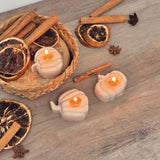 Beige Autumn Pumpkin Tea Light Candles - Unscented