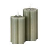 Luxe Collection Natural Glow Grey Pillar LED Candle
