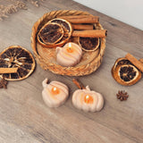 Beige Autumn Pumpkin Tea Light Candles - Unscented