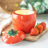 Strawberry Shaped Ceramic Candle Jar