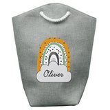 Personalised Mustard & Green Rainbow Storage Bag.