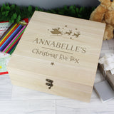 Personalised Large Wooden Christmas Eve Box.