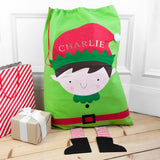 Personalised Christmas Elf Santa Sack.
