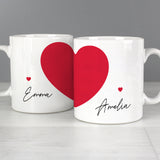 Personalised Two Hearts Mug Set.