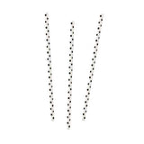 White and Black Polka Dot Comic Superhero Paper Straws