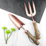 Personalised Luxe Copper Trowel and Fork Set.