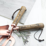Personalised Luxe Copper Trowel and Fork Set.