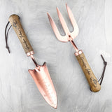 Personalised Luxe Copper Trowel and Fork Set.